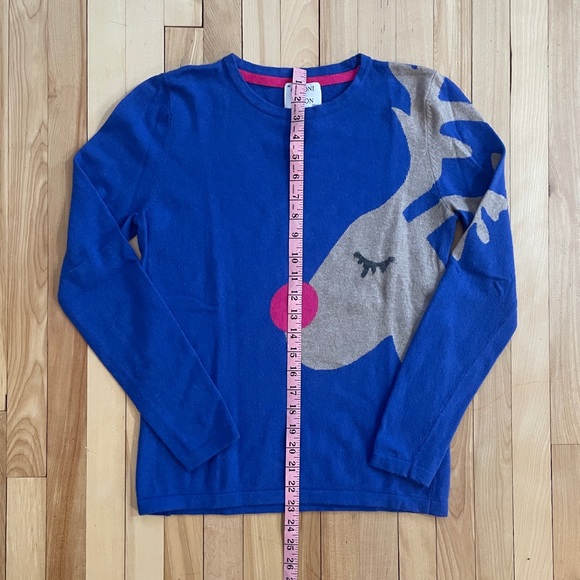 Antoni & Alison Label Novelty Reindeer Lambswool Blend Blue Jumper - Size US L - Picture 5 of 10